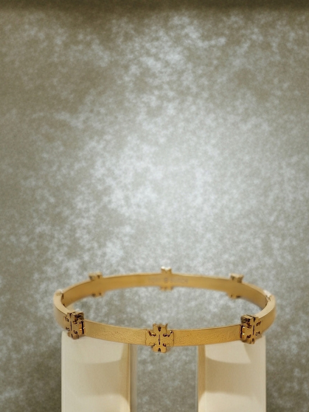 Tory Burch Gold Logo Link Hinged Bangle Bracelet